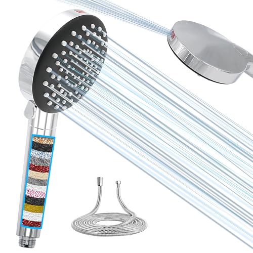 SANYCASA Duschkopf mit Filter 6+1 Strahlarten Duschkopf mit Schlauch Duschbrause Shower Head Wassersparend Hochdruck for Hard Water von SANYCASA