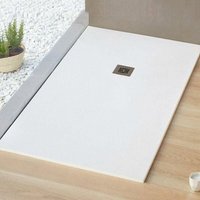 Extra flache Duschwanne logic Schieferoptik weiss 100 x 140 cm - weiss von SANYCCES