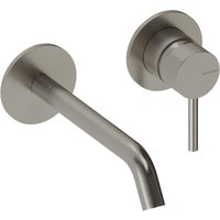 Loop ColdOpen Wand-Waschtischarmatur Unterputz mit 18 cm Ausladung inkl. Unterputz-Einbaukörper, Nickel gebürstet - Sanycces von SANYCCES