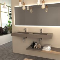 Sanycces - Doppelwaschbecken zur Wandmontage mit Schieferoberfläche clever duo (alle Farben) von SANYCCES