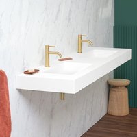 Sanycces - Einzelnes oder doppels Waschbecken zum Aufhängen aus Sanydur cardiff muro von SANYCCES