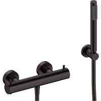 Sanycces - loop Brausebatterie mit Thermostat und Brausehalter, Handbrause & Brauseschlausch, schwarz metallisch von SANYCCES