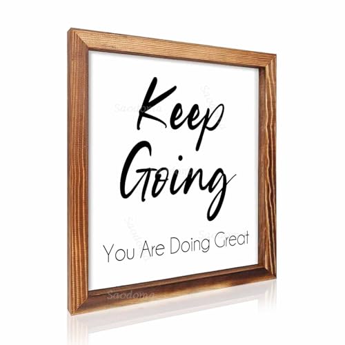 Gerahmtes Wandschild mit Aufschrift "Keep Going You Are Doing Great", 20,3 x 20,3 cm, mit positiven Zitaten, Kunst, Bauernhaus-Wandbehang, Vintage-Heimdekoration, Familienschild Gerahmtes Wandschild mit Aufschrift "Keep Going You Are Doing Great", 20,3 x 20,3 cm, mit positiven Zitaten, Kunst, Bauernhaus-Wandbehang, Vintage-Heimdekoration, Familienschild von SAODOMA