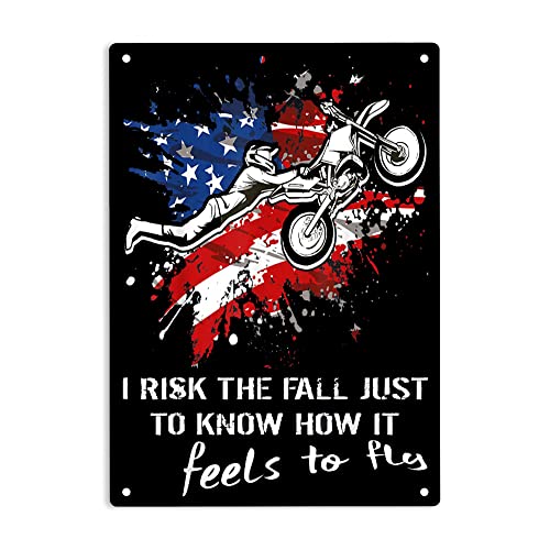 Motocross Dirtbike Motorrad Amerikanische Flagge I Risk The Fall Just To Know How It Feels To Fly Schild Metall-Blechschilder, Risk the Fall Jump, Poster für Zuhause, Wanddekoration, 30,5 x 20,3 cm Motocross Dirtbike Motorrad Amerikanische Flagge I Risk The Fall Just To Know How It Feels To Fly Schild Metall-Blechschilder, Risk the Fall Jump, Poster für Zuhause, Wanddekoration, 30,5 x 20,3 cm von SAODOMA