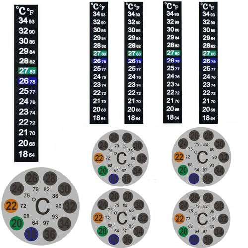 10 Stück Temperatur-Aufkleber mit mehrfarbiger Digitalanzeige,Aquarium Klebethermometer, Temperatur-Selbstklebendes Aquarium- die nicht zu den elektronischen Artikeln gehören. von SAODSAUH