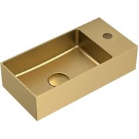 Sapho - Aurum - Handwaschbecken 37x18 cm, ohne Überlauf, Hahnloch, mattgold AU204 Sapho - Aurum - Handwaschbecken 37x18 cm, ohne Überlauf, Hahnloch, mattgold AU204 von SAPHO