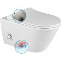 Sapho - Avva - Wand-WC mit Bidetbrause, Rimless, weiß 100315 von SAPHO