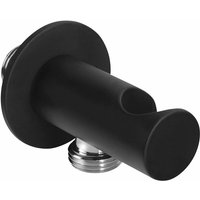 Accessoires - Wandanschlussbogen mit Halter, rund, schwarzmatt SG203NE - Sapho von SAPHO