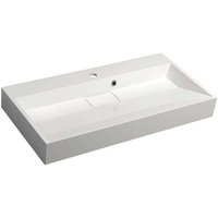 Sapho - Amur - Waschtisch 90x46 cm, mit Überlauf, Hahnloch, weiß 55032 von SAPHO