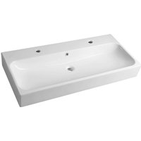 Sapho - Toridi - Doppelwaschbecken, 101x47 cm, mit Überlauf, 2 Hahnlöcher, weiß TU0222 Sapho - Toridi - Doppelwaschbecken, 101x47 cm, mit Überlauf, 2 Hahnlöcher, weiß TU0222 von SAPHO