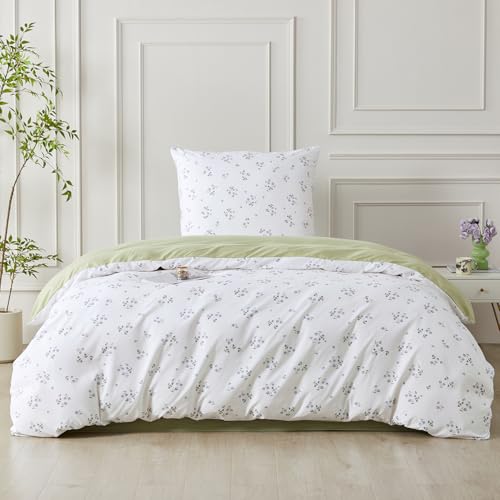 SAPHREAS Bettwäsche 155x220 Weiß Blumenmuster Bettwäsche Sets Mikrofaser Blumen Pflanzen Botanisch Bettwäsche 2teilig Kuschelige 1 Bettbezug 155x220 cm mit Reißverschluss + 1 Kissenbezüge 80x80 cm SAPHREAS Bettwäsche 155x220 Weiß Blumenmuster Bettwäsche Sets Mikrofaser Blumen Pflanzen Botanisch Bettwäsche 2teilig Kuschelige 1 Bettbezug 155x220 cm mit Reißverschluss + 1 Kissenbezüge 80x80 cm von SAPHREAS