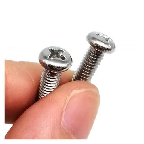 1 Box GB818 M1.6 M2 M2.5 M3 M4 M5 M6 M8 304 Edelstahl Kreuz Rund Flachkopfschraube Bolzen Mutter Unterlegscheibe Sortiment Kit(M3 480pcs) von SAPIIKEF