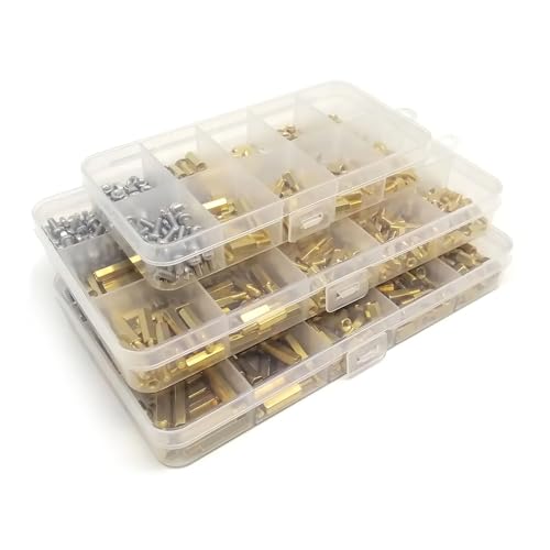 1 Box M2 M2.5 M3 M4 Massivmessing Kupfer PCB Board Hex Hexagon Standoff Pillar Spacer Column Schraube Mutter Unterlegscheibe Sortiment Kit Set(M4 510pcs) von SAPIIKEF