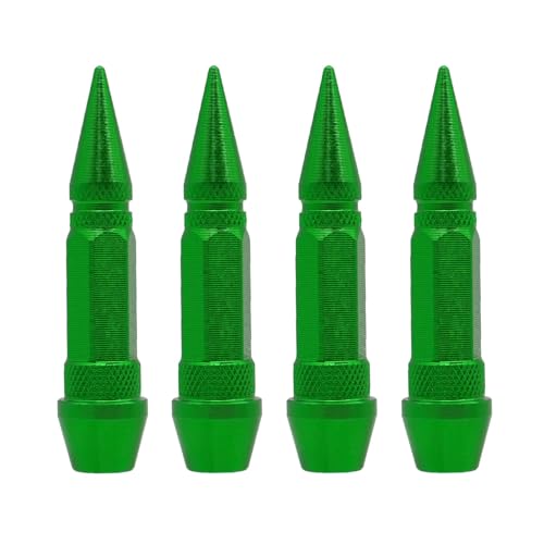 1 Satz/4 Stück Reifenrad-Ventilkappen, universell passend for Auto-, Motorrad-, Fahrrad-Radreifenventile, Reifenschaftkappe, Luftkappe, luftdichte Abdeckung(Green-60mm) von SAPIIKEF
