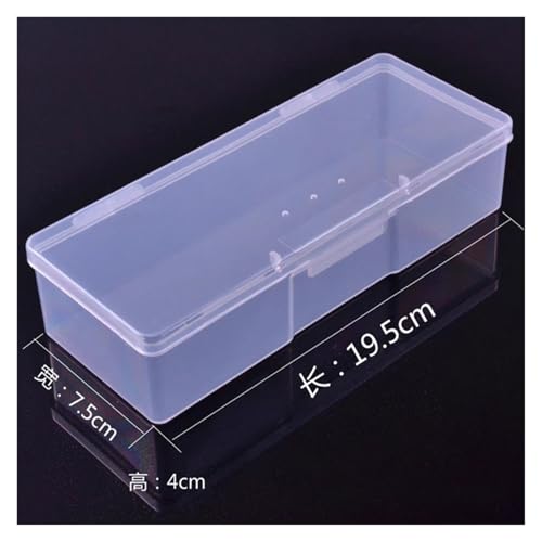1 stück Nail Art Rechteck Kunststoff Transparent Aufbewahrungsbox Nagel Strass Pinsel Stift Puffer Schleifen Dateien Organizer Container Fall(Clear) von SAPIIKEF