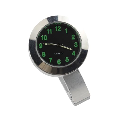 1 stücke Silber Farbe Motorrad Wasserdichte Aluminium Lenker Glow Mount Uhr Uhr Universal for 7/8 "Bis 1" Lenker Teile(Silver Color) von SAPIIKEF