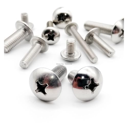 10/50 Stück Hochwertige M2 M2.5 M3 M4 M5 M6 304 Edelstahl JISB1111T Flachrundkopfschraube Große flache runde Kreuzschraube(5mm,10pcs M4) von SAPIIKEF
