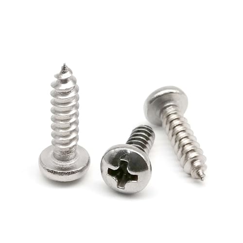 10/50 Stück M2 M2.2 M2.6 M3 M3.5 M4 M5 M6 304 A2-70 Edelstahl Kreuzschlitzschrauben mit rundem Kopf, selbstschneidende Möbelholzschrauben(14mm,M2.9 50pcs) von SAPIIKEF