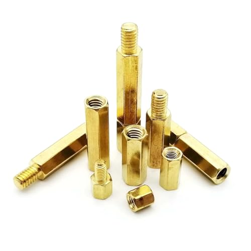 10/50 Stück massives Messing Kupfer M2 M2.5 M3 M4 PCB Board Motherboard Hex Standoff Hexagon Säule Säule männlich weiblich Spacer Bolt(Male-female,4MM_50PCS M2) von SAPIIKEF
