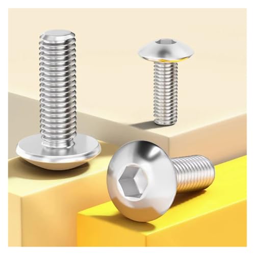 10 Stück 304 Edelstahl Große Flachkopf Innensechskantschraube Bolzen M6 6mm M5 5mm for Motorrad Roller ATV Moped Kunststoffabdeckung(M6x30) von SAPIIKEF