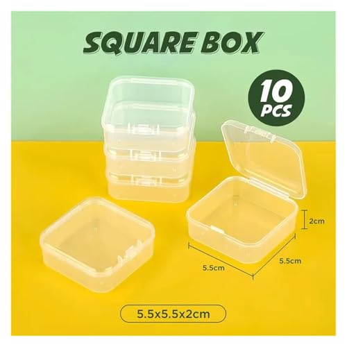 10 Stück Kunststoffbox Rechteckige Box Durchscheinende Box Verpackungsbox Aufbewahrungsbox Staubdicht Solide Starke Schmuck Aufbewahrungsbox Behälter(L) von SAPIIKEF