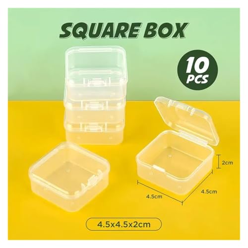 10 Stück Kunststoffbox Rechteckige Box Durchscheinende Box Verpackungsbox Aufbewahrungsbox Staubdicht Solide Starke Schmuck Aufbewahrungsbox Behälter(M) von SAPIIKEF