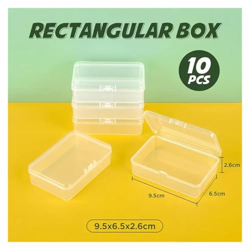 10 Stück Kunststoffbox Rechteckige Box Durchscheinende Box Verpackungsbox Aufbewahrungsbox Staubdicht Solide Starke Schmuck Aufbewahrungsbox Behälter(Style 2 M) von SAPIIKEF