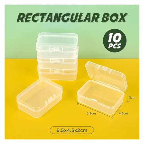 10 Stück Kunststoffbox Rechteckige Box Durchscheinende Box Verpackungsbox Aufbewahrungsbox Staubdicht Solide Starke Schmuck Aufbewahrungsbox Behälter(Style 2 S) von SAPIIKEF