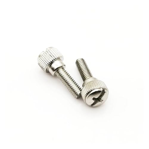 10 Stück M3 M4 Schwarz Silber Kohlenstoffstahl Schlitzkopf PC Computergehäuseabdeckung Handfest Rändelschraube Rändelschraube(Silver,M3x8mm) von SAPIIKEF