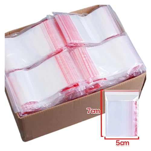 100–500 Stück dicke, selbstverschließende Beutel aus Kunststoff mit Reißverschluss, durchsichtig, wiederverwendbar, kleine Verpackung, Aufbewahrungsbeutel for Schmuck, wiederverschließbare Polybeutel( von SAPIIKEF