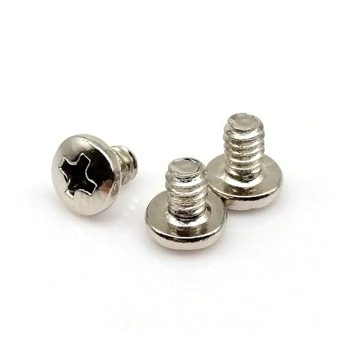 100 Stück #6-32 PC-Gehäuseschrauben – Befestigungsschrauben mit flachem/rundem Kopf for Festplatten und Netzteile (schwarz oxidiert/vernickelt)(Silver,6-32x5mm) von SAPIIKEF