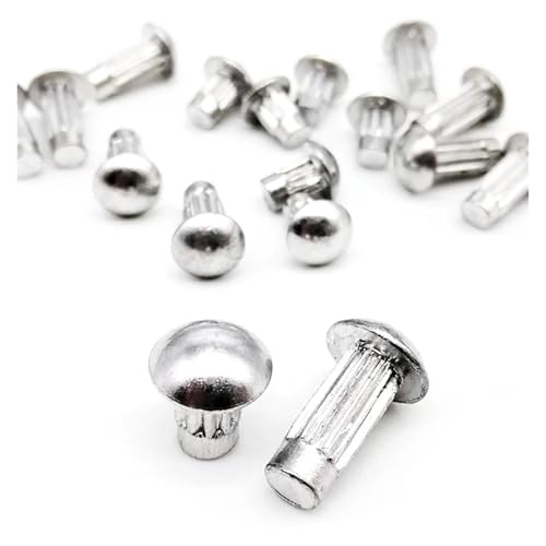 100 Stück M2 M2.5 M3 M4 GB827 Aluminiumknopf Rundkopf Rändelschaft Vollniete for Etikettennamensschild Durchmesser 2 mm 2,5 mm 3 mm 4 mm(M2,4mm) von SAPIIKEF