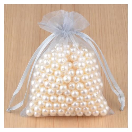 100 stücke 24 Farben Schmuck Verpackung Tasche 5 * 7 7 * 9 9 * 12 10 * 15cm Organza Taschen Geschenk Lagerung Hochzeit Kordelzug Beutel Großhandel(3 Grey,9x12cm) von SAPIIKEF