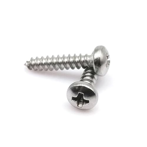100X M1 M1.5 M2 M3 M4 Mini Tiny 304 A2 Edelstahl Schwarz Carbon Stahl Kreuz Pan Runde Kopf Selbst-schneidende Holz Schraube(304 stainless steel,8MM_M2.3) von SAPIIKEF