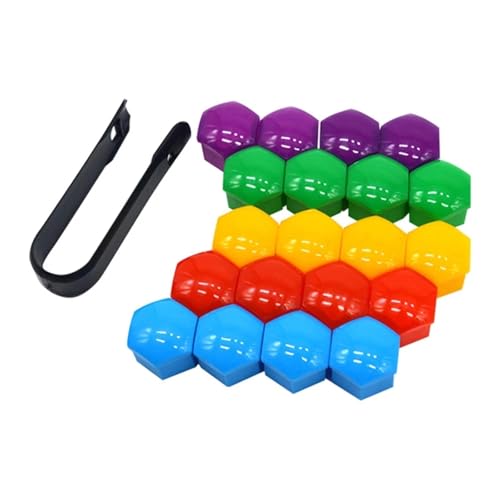 1Set 17/19/21mm Auto Radmutter Bolzenkopf Abdeckkappe Schutzbolzen Felgen Außendekoration Spezialsteckdosenschutz Staubdicht(Color,19MM) von SAPIIKEF