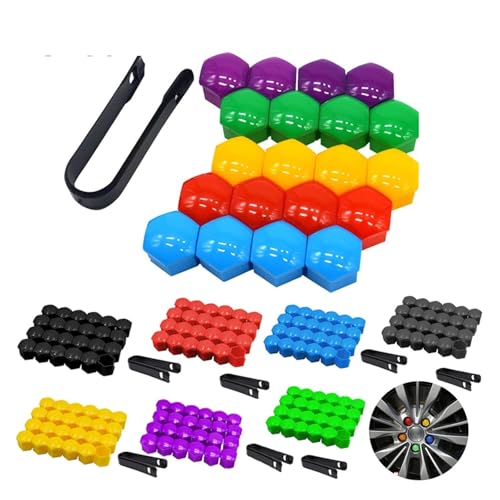 1Set 17/19/21mm Auto Radmutter Bolzenkopf Abdeckkappe Schutzbolzen Felgen Außendekoration Spezialsteckdosenschutz Staubdicht(Red,17MM) von SAPIIKEF