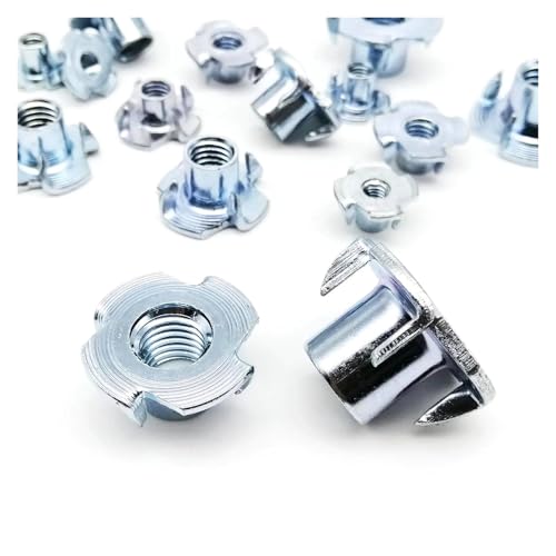 2/10/20 Stück M4 M5 M6 M8 M10 M12 Verdickter Stahl Vierklauen Lautsprechermutter Blindzinkeneinsatz T-Mutter for Holzmöbel Länge = 8-17 mm(20pcs M4x10) von SAPIIKEF