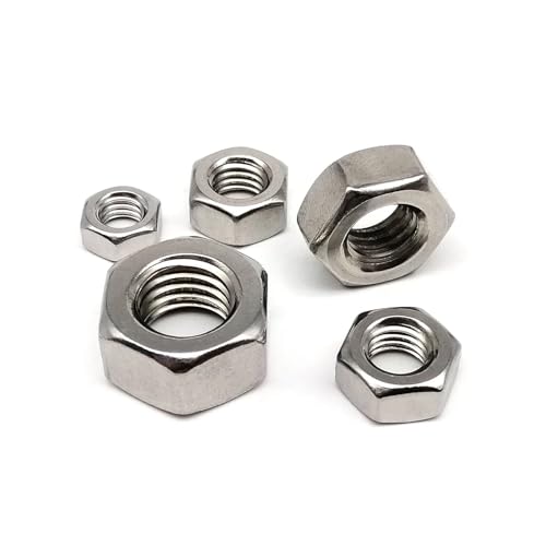 2/5/10/50 Stück M3 M4 M5 M6 M8 M10 M12 M14 M16 DIN934 316 A4 Edelstahl Sechskantmutter(50pcs M4) von SAPIIKEF