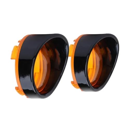 2 Pcs Motorcycle Visor-Style Blinker Bezel Turn Signal Light Len Trim Cover(Light Black Yellow) von SAPIIKEF