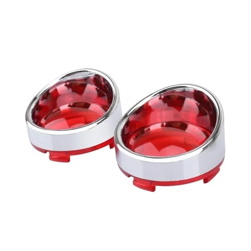 2 Pcs Motorrad Visier-Stil Blinker Lünette Blinker Licht Len Trim Abdeckung(Chrome Red) von SAPIIKEF