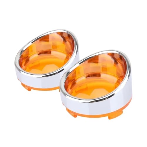 2 Pcs Motorrad Visier-Stil Blinker Lünette Blinker Licht Len Trim Abdeckung(Chrome Yellow) von SAPIIKEF
