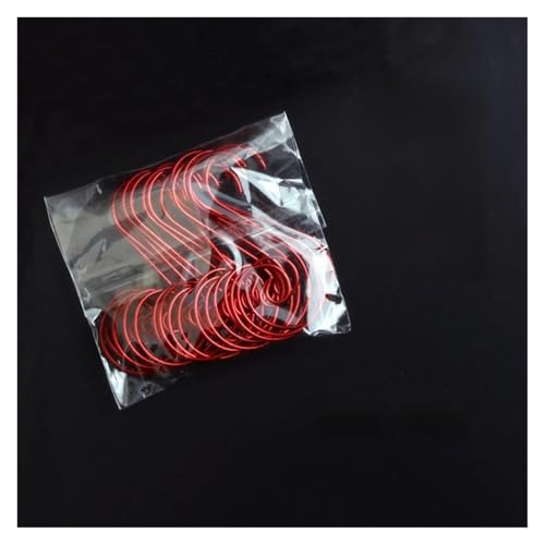 20 Stück S-förmiger Weihnachtshaken DIY Weihnachtsbaumanhänger Vier Farben Weihnachtspuppenhaken Neujahrsfest Dekoration Zubehör(Red) von SAPIIKEF