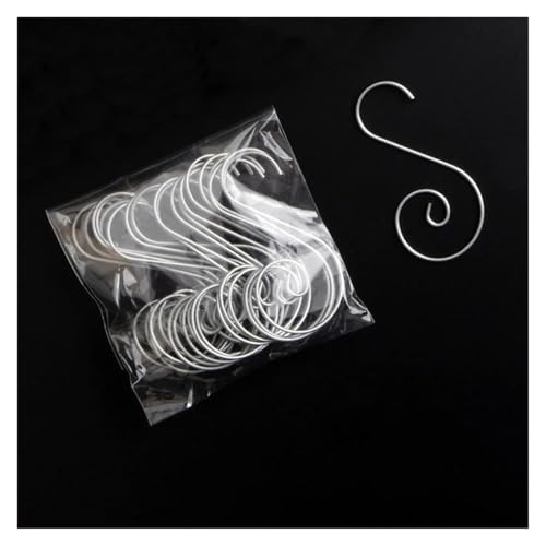 20 Stück S-förmiger Weihnachtshaken DIY Weihnachtsbaumanhänger Vier Farben Weihnachtspuppenhaken Neujahrsfest Dekoration Zubehör(Silver) von SAPIIKEF