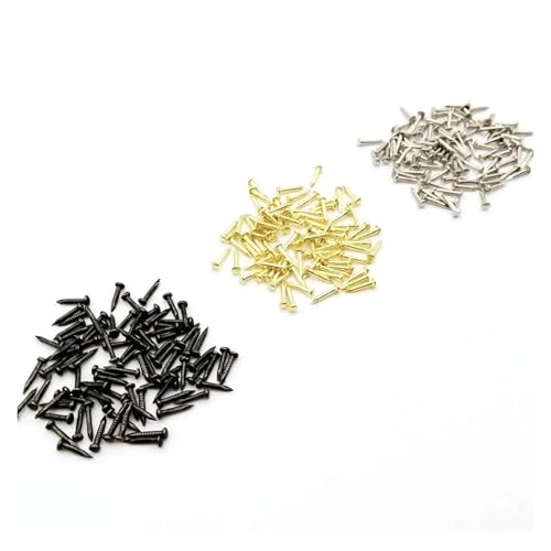 200 Stück Golden Silber Antik Messing Bronze Durchmesser = 1,2/1,5 mm L = 6/8/10 mm Eisen Kleiner Mini Rundkopf Nagel Tack for Schmuckschatullenscharnier(Silver 1.2x10mm) von SAPIIKEF
