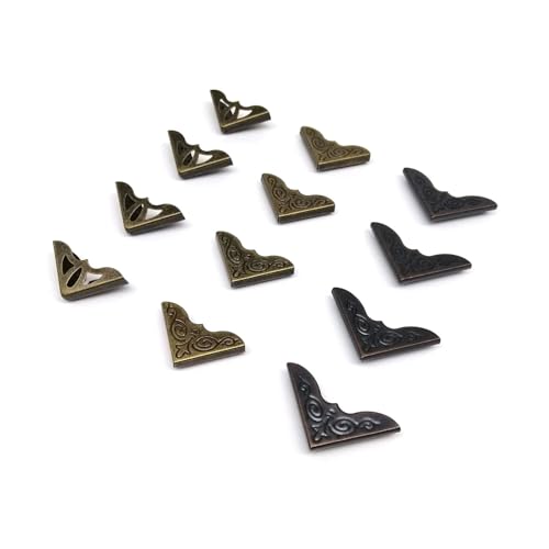 24 Stück Dekorativer Eckenschutz for Buch, Fotoalbum, Menü, Scrapbooking, Notizblock, Tasche, Ordner, Antik-Messing, Bronze, Metall(B 25x25x4mm) von SAPIIKEF