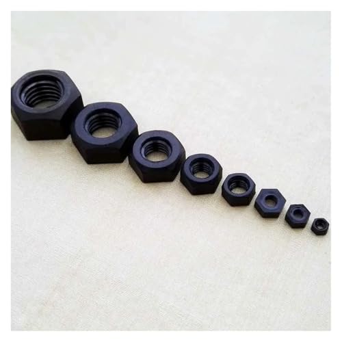 25x M2 M2.5 M3 M4 M5 M6 M8 M10 M12 Marke Neue Schwarz Weiß Nylon Kunststoff Isolierung Metrisches Gewinde Hex Hexagon mutter for Bolzen Schraube(Black,M2.5) von SAPIIKEF