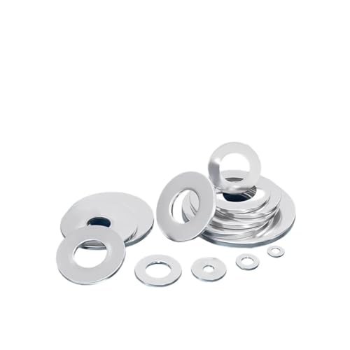 304 Din125 Edelstahl-Unterlegscheibe M3 M4 M5 M6 M8 Edelstahl-Schallscheibe Schraube Unterlegscheibe Bolzen Metallscheibe(M5 10PCs) von SAPIIKEF