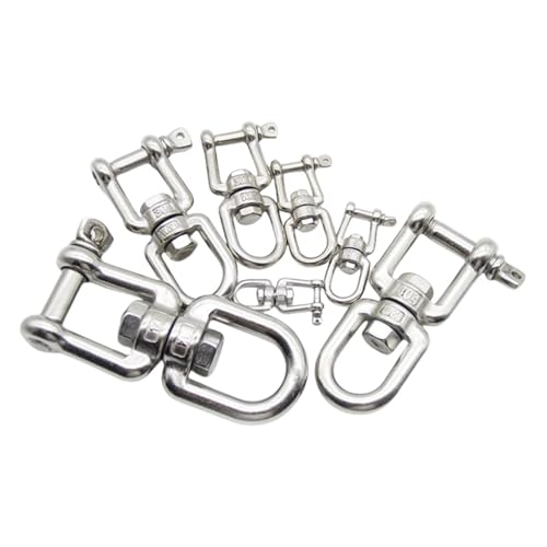304 Edelstahl Jaw Swivel Anchor Connector Duty Boot Marine Yacht Swivel Snap Rolling Schäkel Haken Gerät Swivel Snap(M10-1Pcs) von SAPIIKEF