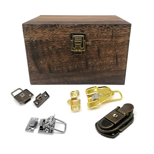 4 Stück Antik Messing Bronze Silber Golden Heavy Duty Trunk Toggle Catch Schmuck Truhe Holz Weinkiste Koffer Hasp Latch Lock(A bronze 39x63mm) von SAPIIKEF