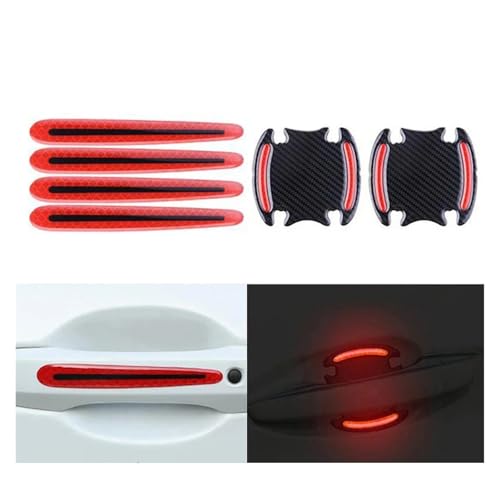 4 Teile/satz Auto Türgriff Scratch Protector Film Pad Universal Tür Griff Reflektierende Streifen Aufkleber(1-Red) von SAPIIKEF